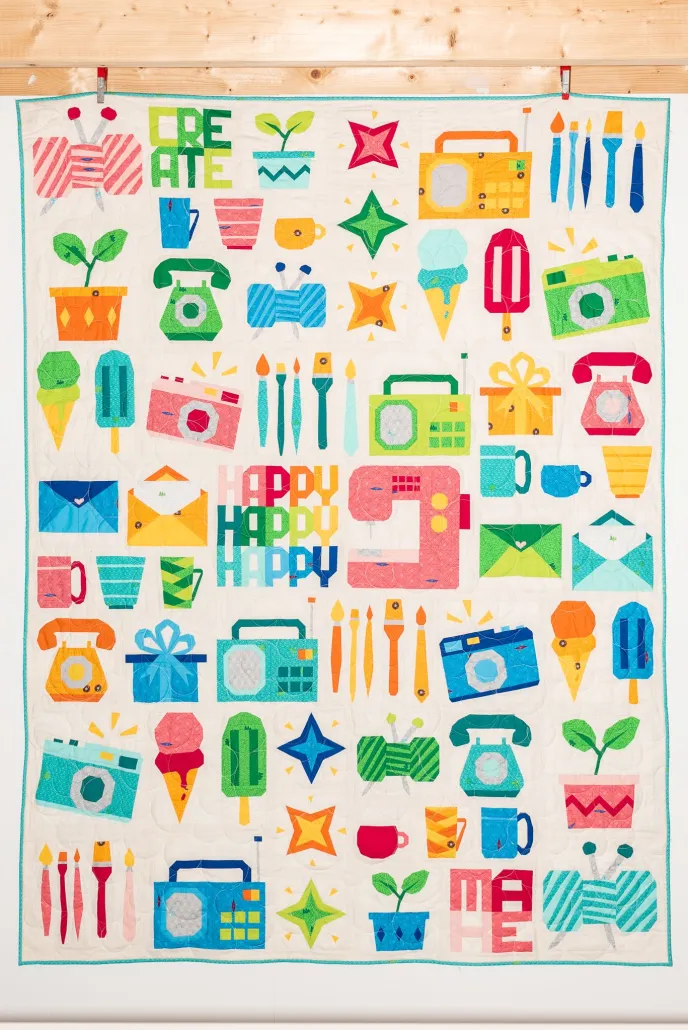 Happy Notes Quilt by Sugaridoo